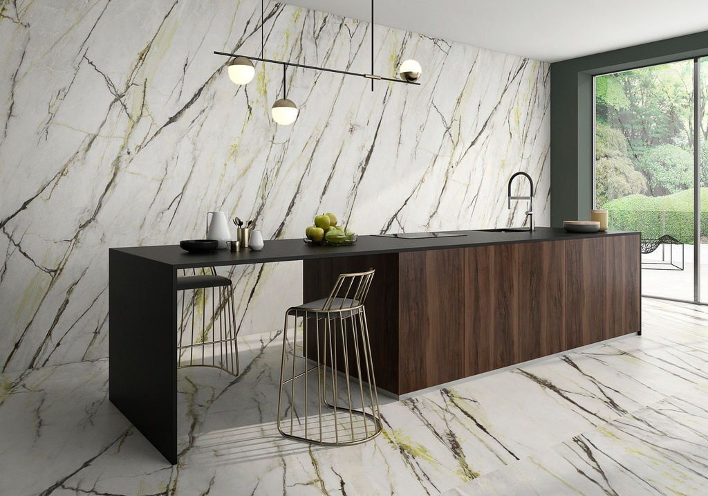 Porcelaine — Calacatta Green Hond 1200 x 3000 - 6mm
