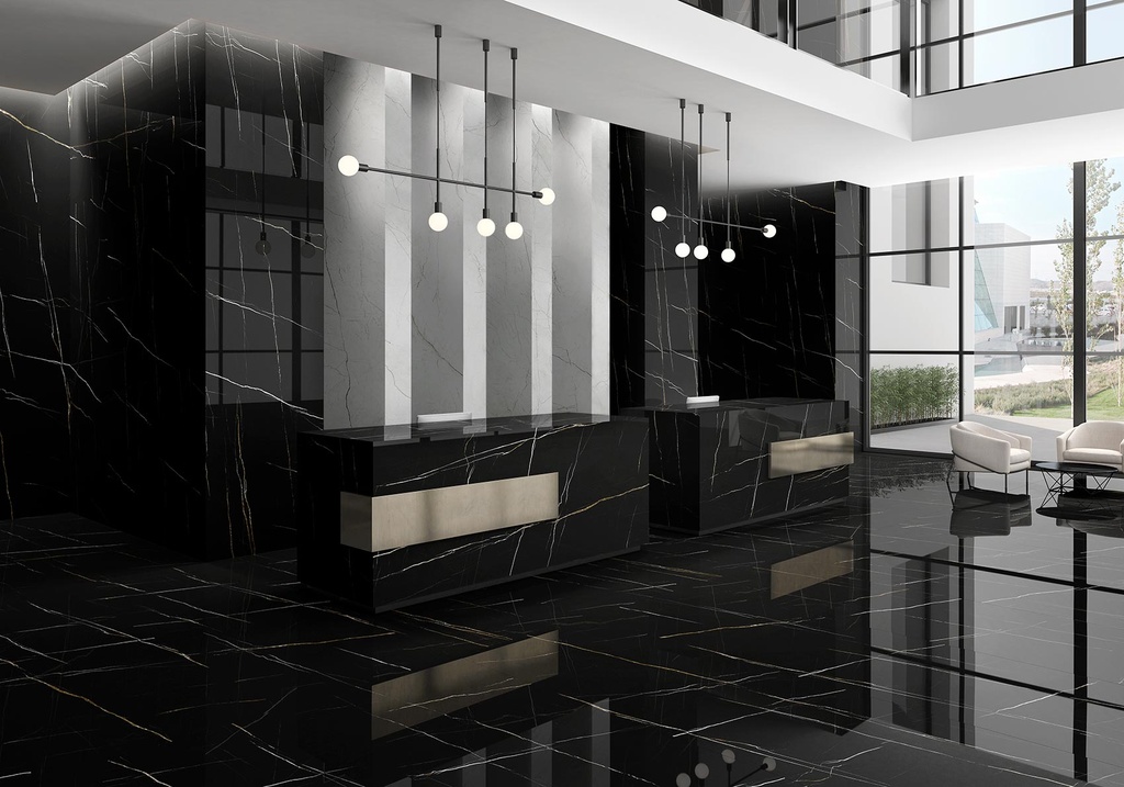Porcelaine — Sahara Noir Polished 1000 x 3000 - 6mm
