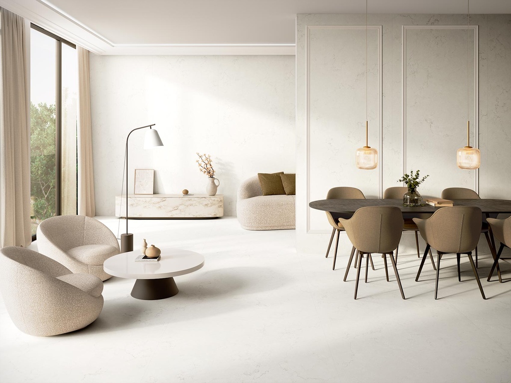 Porcelaine — Bianco Perlino Hond 1200 x 3000 - 6mm